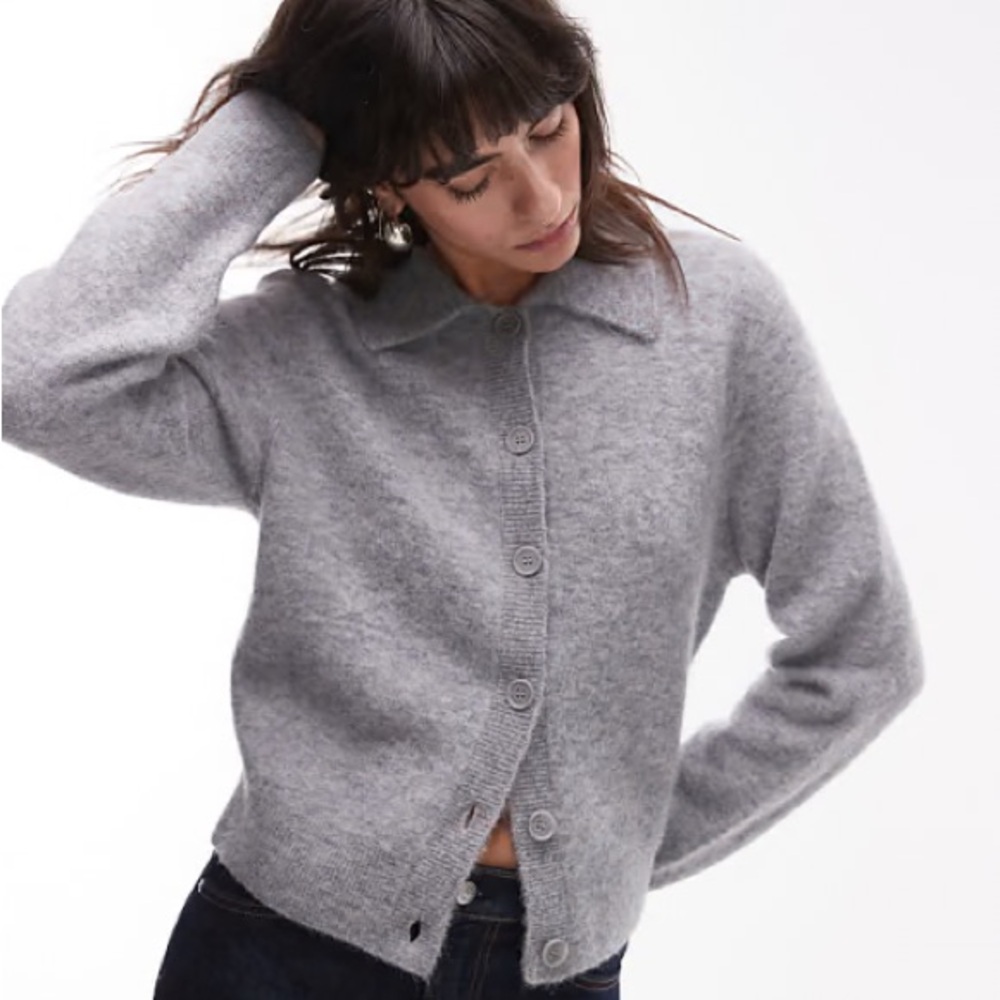 & Other Stories alpaca blend cardigan with collar